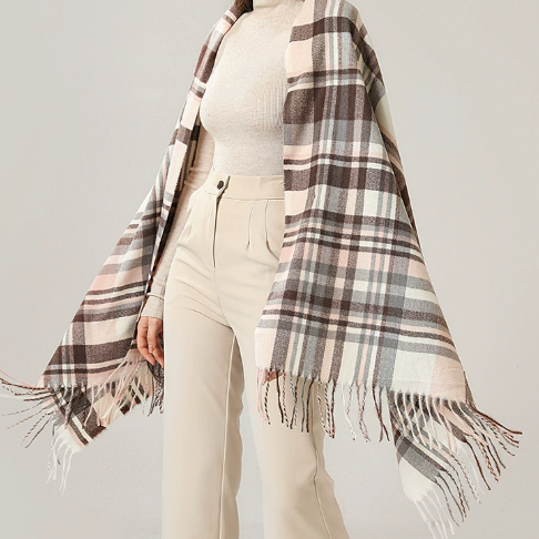 レディース スカーフ 学院風 シンプル カシミヤ風 マフラー 2025秋冬新作 ニット 保温 ショール