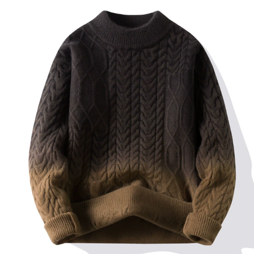 2025年冬の新登場、グラデーションデザインのメンズセーター