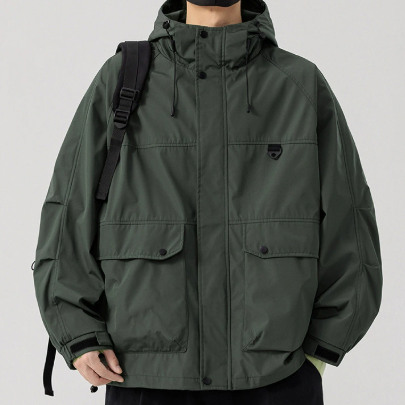 春秋メンズ大サイズ防风リーフジャケット：エレガントで高級感 多シーン対応