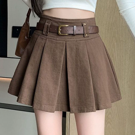 2025秋冬新作黒色プリーツスカート