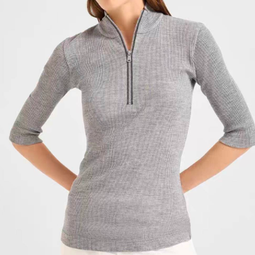 エレガントな質感ウール半袖Tシャツ ラグジュアリーアダルトモデル