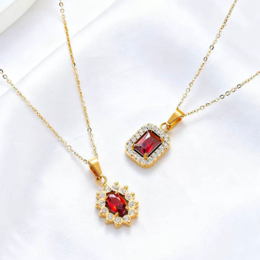 店長推薦 ステンレス奢华ミクロインレイジルコニアペンダントネックレス